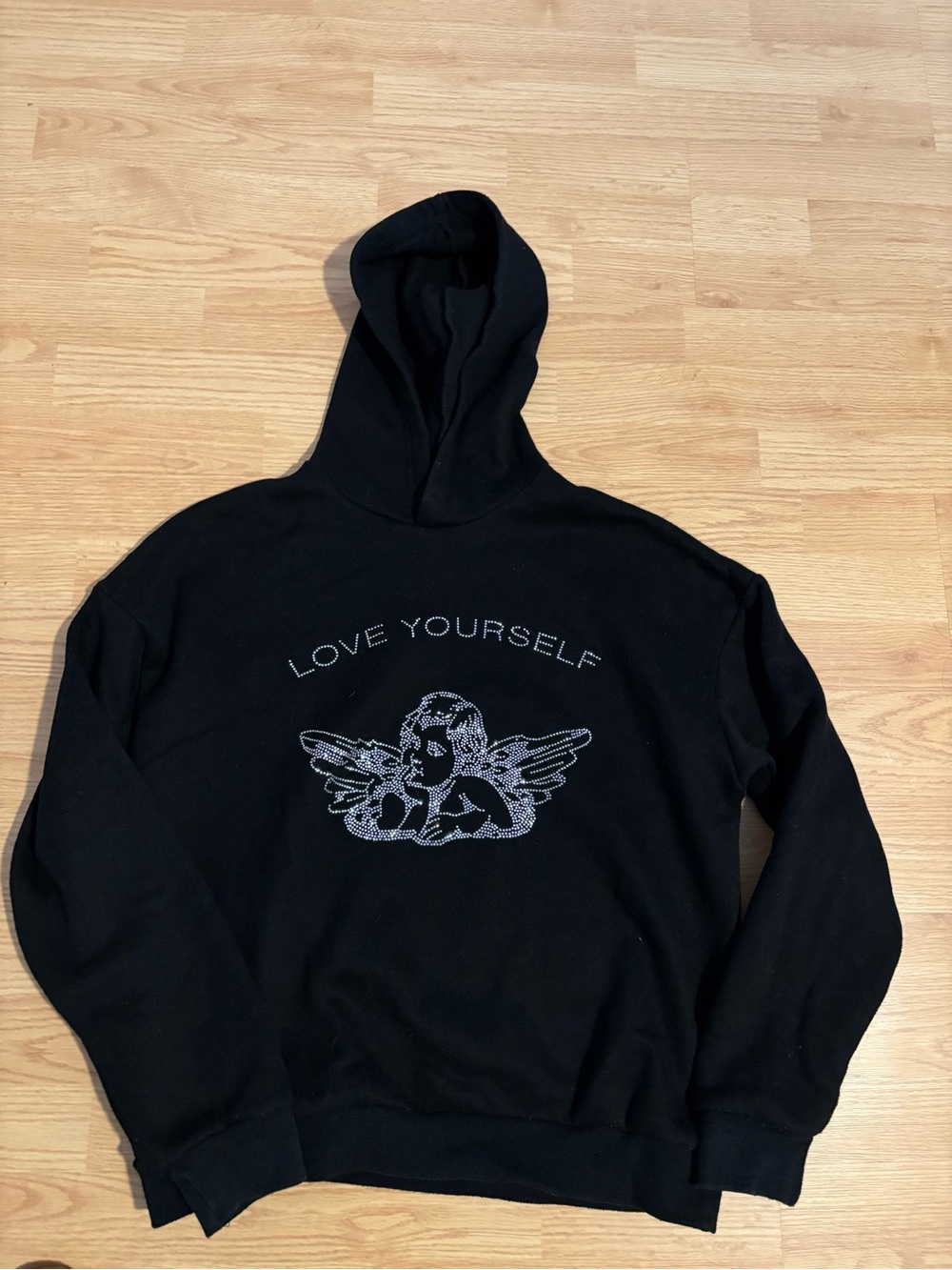 Love yourself Edikted Black Graphic Hoodie